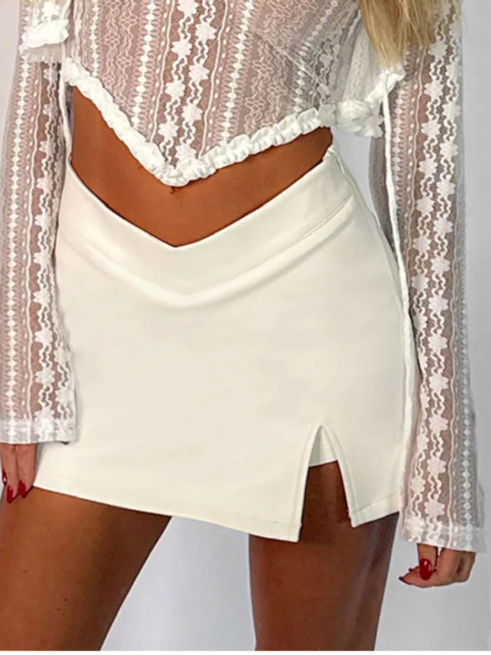 Tiger Mist Daphne White PU Skort